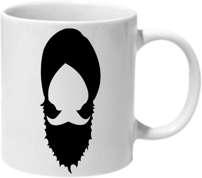 

Mooch Wale Sardar Cool Beard Ceramic Mug(325 ml), Multicolor