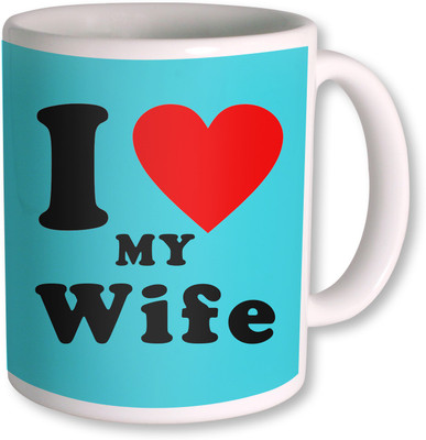 

PhotogiftsIndia I Love Wife Colorfull Ceramic Mug(350 ml), White