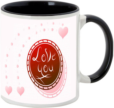 

AllUPrints Surprise Valentines Day Gift Black Ceramic Mug(325 ml)
