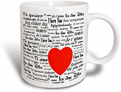 

3dRose mug_182201_2 I Love You Ceramic, 15 oz, White Ceramic Mug(60 ml), Multicolor