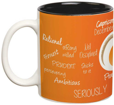 

Prithish Capricorn Double Color Ceramic Mug(330 ml), Multicolor