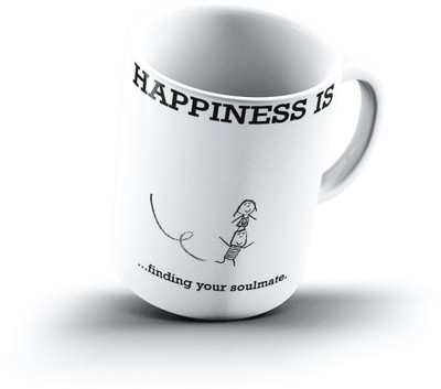 

Ucard Happiness Is2167 Bone China, Ceramic, Porcelain Mug(325 ml), Multicolor