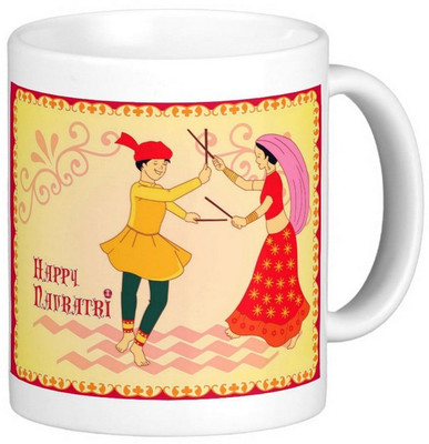 

Exoctic Silver Happy Durga Puja Dushera Navratra 12 Ceramic Mug(300 ml)