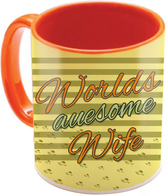 

SKY TRENDS Valentine Gift for Girlfriend Love Printed I Love U Forever Perfect for Her Him Wife Fiance Anniversary And Birthday STGD102 Ceramic Mug(325 ml), Orange