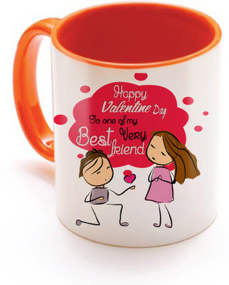 

SKY TRENDS Valentine Gift for Girlfriend Love Printed I Love U Forever Perfect for Her Him Wife Fiance Anniversary And Birthday STGD018 Ceramic Mug(325 ml), Orange