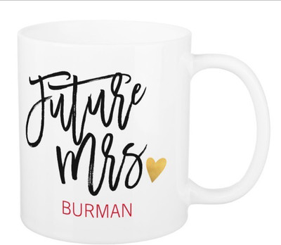 

Exoctic Silver Future Mrs.Burman Ceramic Mug(325 ml), Black;red