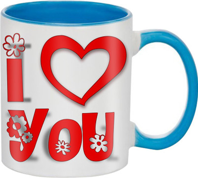 

SKY TRENDS Beautiful Special and Best Happy Valentine Gifts for Boyfriend Girlfriend Fiance Wife Husband Friends Birthday Anniversary048 Ceramic Mug(325 ml), Blue