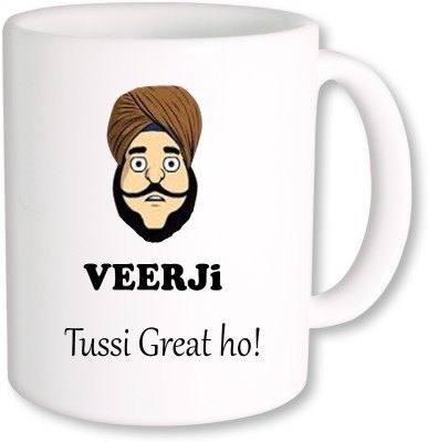 

PhotogiftsIndia Tussi Great ho Veer Ji Ceramic Mug(325 ml), Multicolor