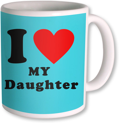 

PhotogiftsIndia I Love Daughter Colorfull Ceramic Mug(350 ml), White