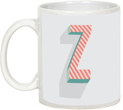 

AllUPrints Retro Design Alphabet Letters "Z" Ceramic Mug(325 ml), White