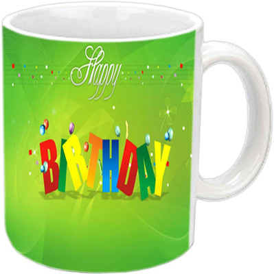

Raj Laxmi Zig-zag b'day white Ceramic Mug(350 ml)
