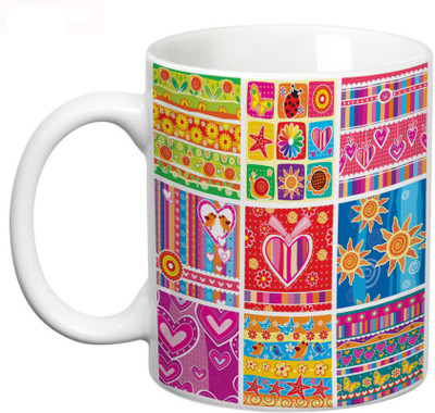 

Prithish Abstract Design 39 Ceramic Mug(330 ml), Multicolor