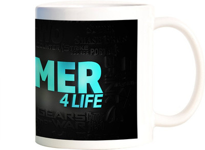 

Rangeele Inkers Gamer 4 Life Ceramic Mug(300 ml), Multicolor