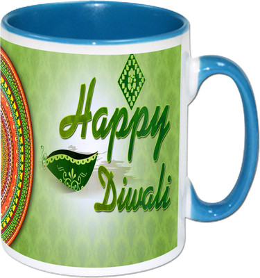 

Heyworlds happy diwali gifts 52 Ceramic Mug(325 ml), Multicolor