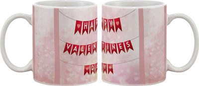 

Artifa Valentines Day Porcelain, Ceramic Mug(350 ml), Multicolor