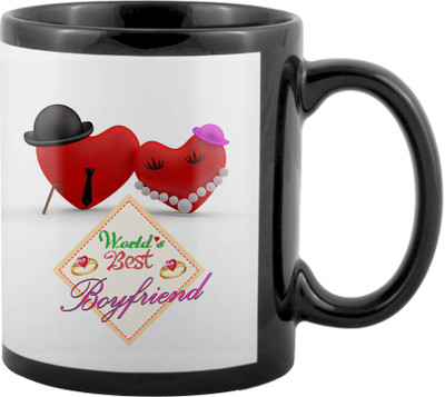 

SKY TRENDS World's Best Gifts For Valentine Girlfriend Boyfriend Friend Husband Wife Anniversary & Birthday Design Code 111 Ceramic Mug(325 ml), Black