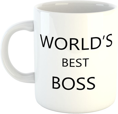 

Deeher Gifts World's Best Boss Ceramic Mug(330 ml), Multicolor