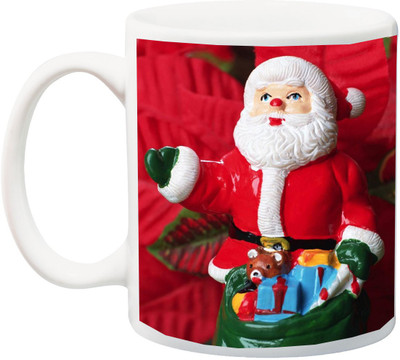 

ME&YOU Merry Christmas Gift for Kids/Children;Santa Claus Statue Printed Ceramic Mug(325 ml), Multicolor
