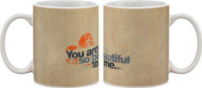 

Artifa Beautiful To Me Porcelain, Ceramic Mug(350 ml), Multicolor