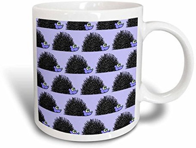 

3dRose Cute Hedgehog Print Blue Ceramic, 11-Ounce Ceramic Mug(60 ml)