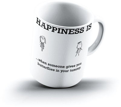 

Ucard Happiness Is2205 Bone China, Ceramic, Porcelain Mug(325 ml)