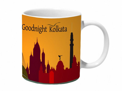 

Mooch Wale Goodnight Kolkata Ceramic Mug(325 ml), Multicolor