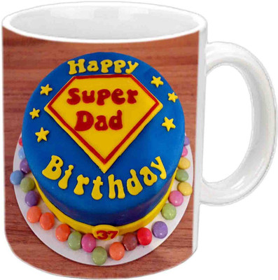 

Raj Laxmi Superdad's B'day Gift White Ceramic Mug(3.5 ml)
