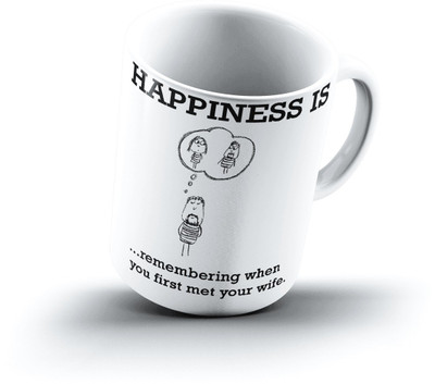 Ucard Happiness Is1334 Bone China, Ceramic, Porcelain Mug(325 ml)