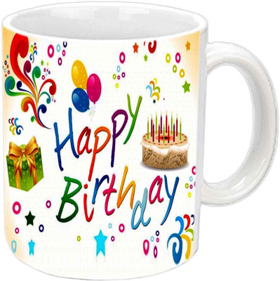 

Raj Laxmi cake gifts b'day white Ceramic Mug(350 ml)