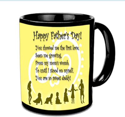 

Raj Laxmi Happy Fathers Day Wishes With Superb Design Multicolor Ceramic Mug(3.5 ml), Black