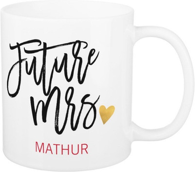 

Exoctic Silver Future Mrs.Mathur Ceramic Mug(325 ml), Black;red