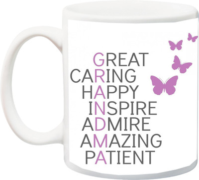 

ME&YOU Gift for Grandmother/Grandma/Nani/Dadi On Birthday/Special Occasion;great caring happy inspire admire amazing patient printed Ceramic Mug(325 ml), Multicolor
