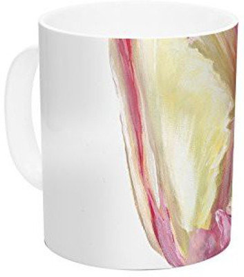 

Kess InHouse InHouse Lydia Martin Red Tip Tulip Ceramic Coffee, 11 oz, Multicolor Ceramic Mug(60 ml)