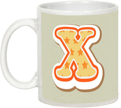

AllUPrints Colorful Alphabet Letters "X" Ceramic Mug(325 ml), White