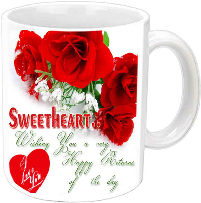 

Raj Laxmi Wish U A Very Happy B'day White Ceramic Mug(3.5 ml)