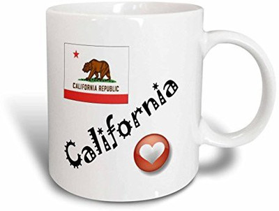 

3dRose I Love California Ceramic, 11-Ounce Ceramic Mug(60 ml), Multicolor