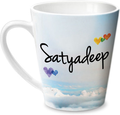

Hot Muggs Simply Love You Satyadeep Conical Ceramic Mug(350 ml)