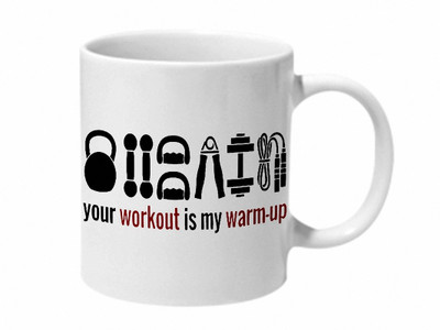 

Mooch Wale Your Workout Is My Warm Up Ceramic Mug(325 ml), Multicolor