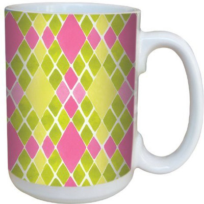 

Tree-Free Greetings Greetings 79252 Argyle by Debbie Mumm Ceramic with Full-Sized Handle, 15-Ounce Ceramic Mug(60 ml), Multicolor