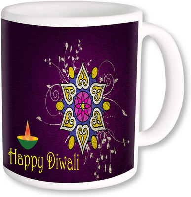 

PhotogiftsIndia Colorful Rangoli With Happy Diwali Coffee Ceramic Mug(325 ml), Multicolor