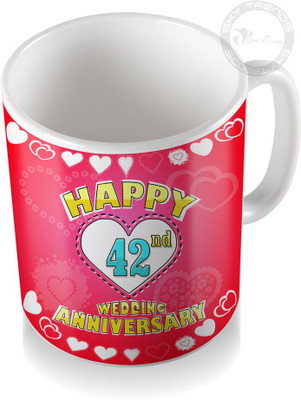 

SKY TRENDS 42nd Happy Wedding Anniversary Coffee Ceramic Mug(320 ml), White