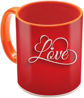 

SKY TRENDS Valentine Gift for Girlfriend Love Printed I Love U Forever Perfect for Her Him Wife Fiance Anniversary And Birthday STGD146 Ceramic Mug(325 ml), Orange