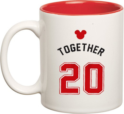 

Huppme Together Since 2012 Inner red Ceramic Mug(350 ml), Red;white
