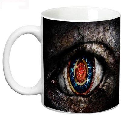 

Prithish Scary Eyes Ceramic Mug(330 ml), Multicolor