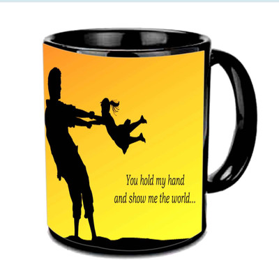 

Raj Laxmi Father N Her Angle Sunset View Multicolor Ceramic Mug(3.5 ml), Black