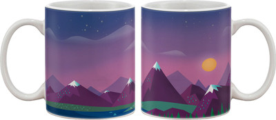 

Artifa Purple Mountain Porcelain, Ceramic Mug(350 ml), Multicolor