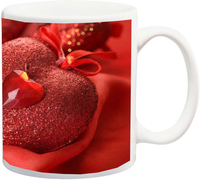 

ME&YOU Colorfull Beautiful Love 3D Red printed Ceramic Mug(325 ml), Multicolor