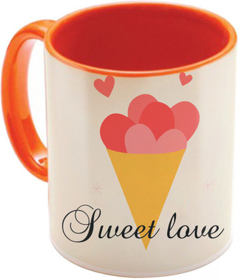 

SKY TRENDS Valentine Gift for Girlfriend Love Printed I Love U Forever Perfect for Her Him Wife Fiance Anniversary And Birthday STGD165 Ceramic Mug(325 ml), Orange