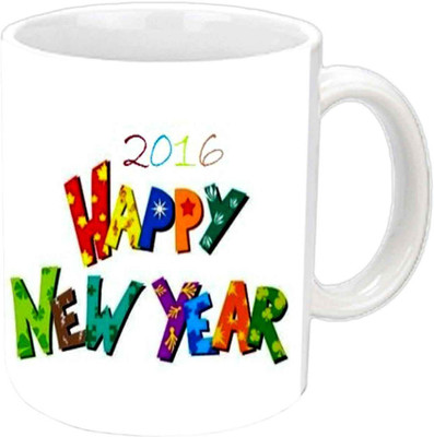 

Raj Laxmi Colourful happy new eve Ceramic Mug(350 ml)
