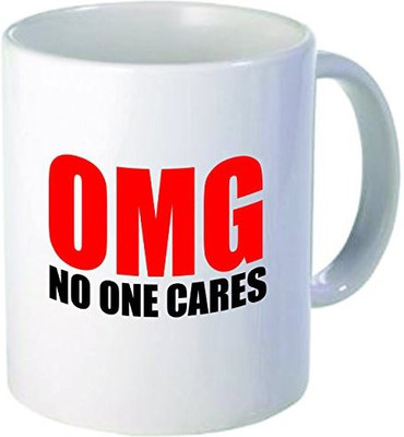 

Rikki Knight Knight OMG No One Cares Funny Quotes Design Ceramic Coffee Cups, 11 oz, White Ceramic Mug(60 ml), Multicolor